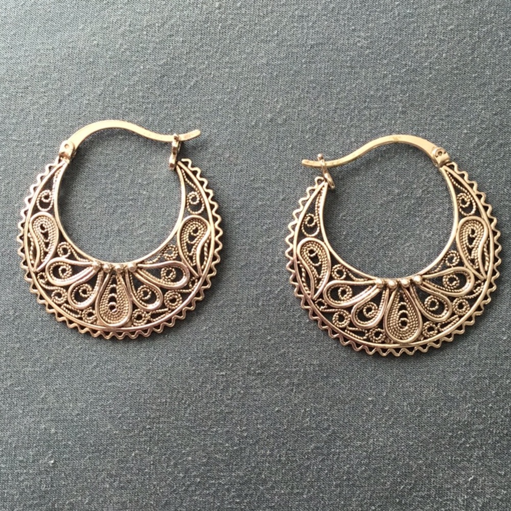 Artisan hoop earrings
